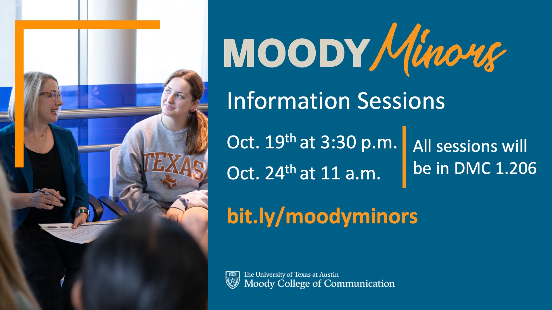 Moody Minors Info Sessions Fall 2023