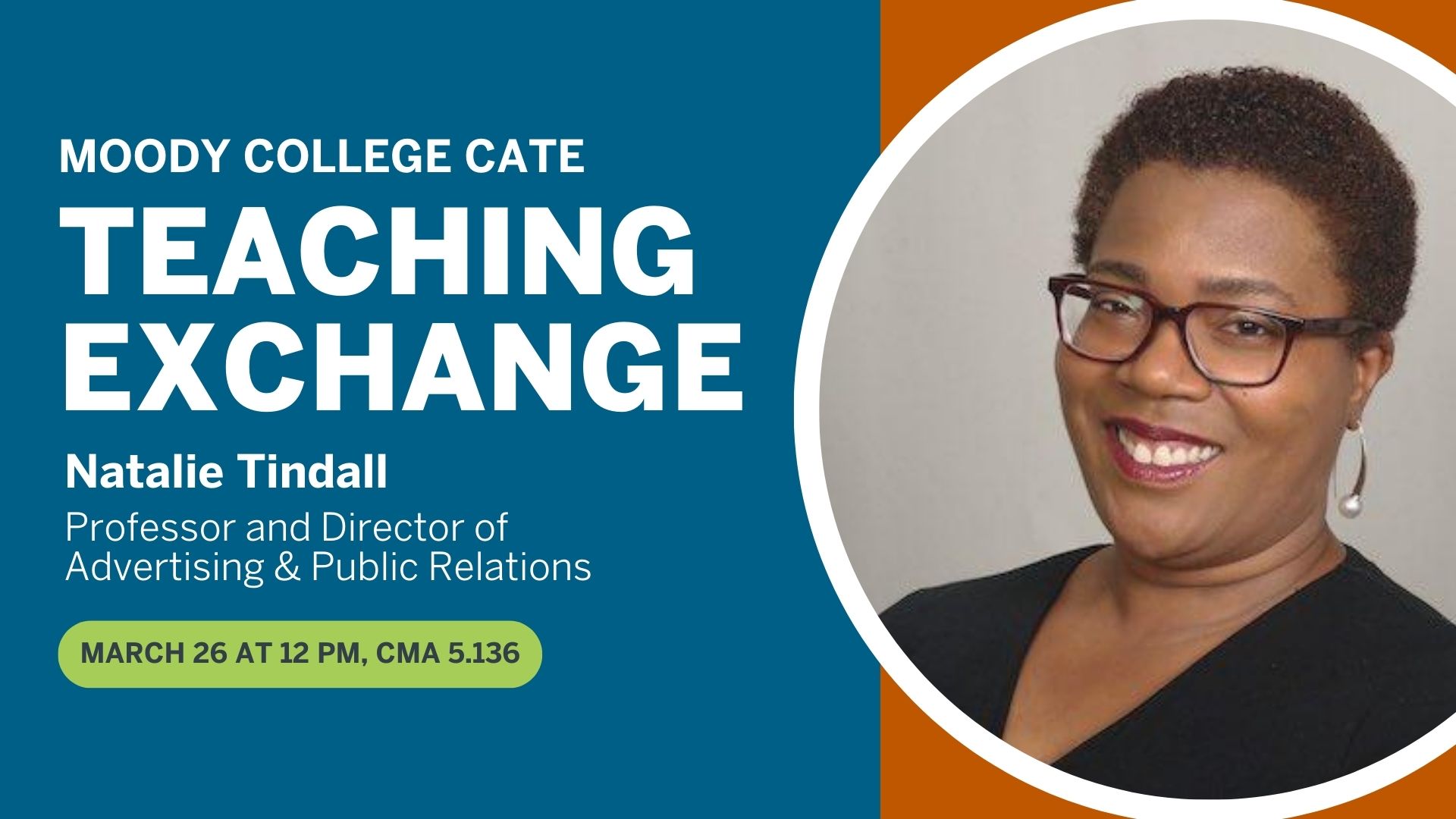 CATE Teaching Exchange - Natalie Tindall. March 26 at 12-12:45 p.m. in CMA 5.136.